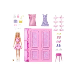 Barbie Dream Closet Muñeca, Conjunto y Accesorios
