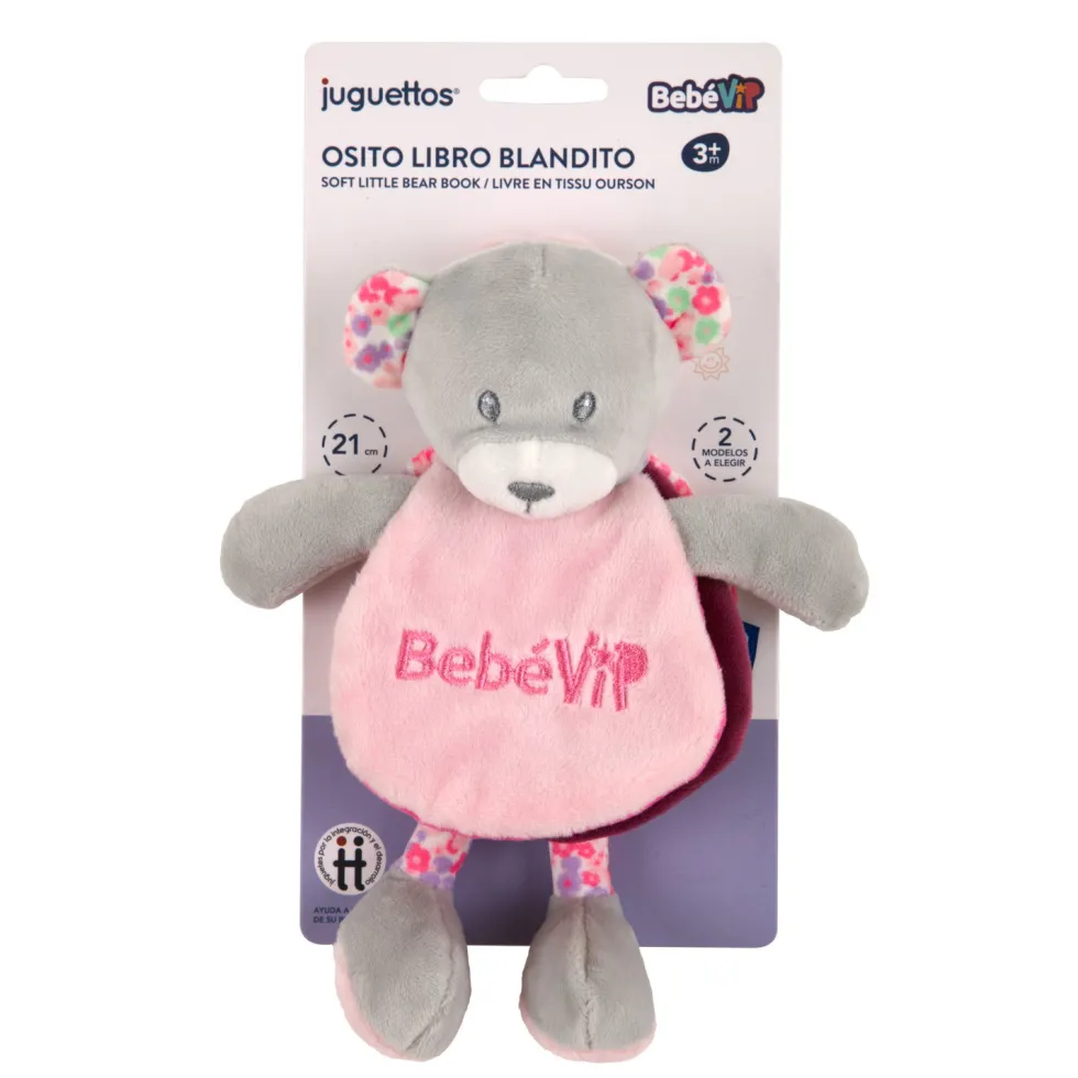Bebé Vip Osito Libro Blandito Rosa
