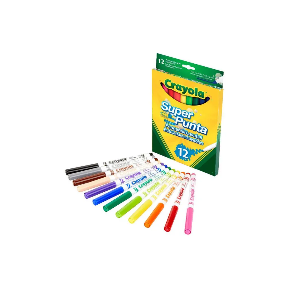 Crayola 12 Rotuladores Súper Punta Lavables
