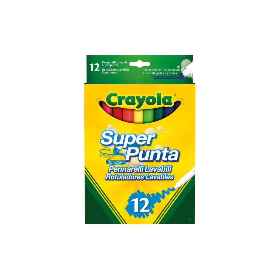 Crayola 12 Rotuladores Súper Punta Lavables