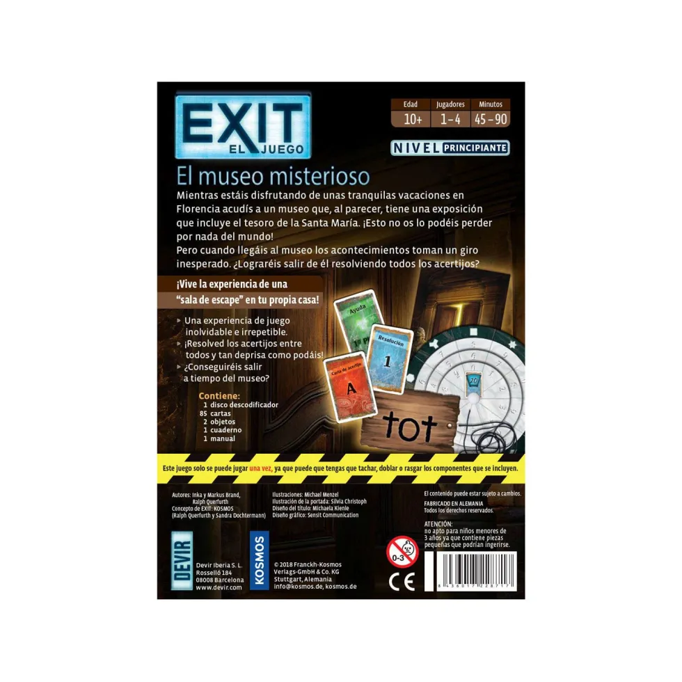 Devir Exit 10 El Museo Misterioso Juego de Mesa