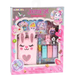Diario Infantil de Peluche Conejito con Marcadores y Notas Adhesivas Kawaii