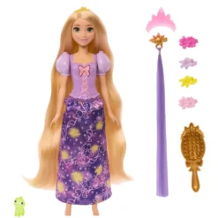 Disney Princess Muñeca Rapunzel 5 Cabello Mágico con Figura de Pascal y Accesorios