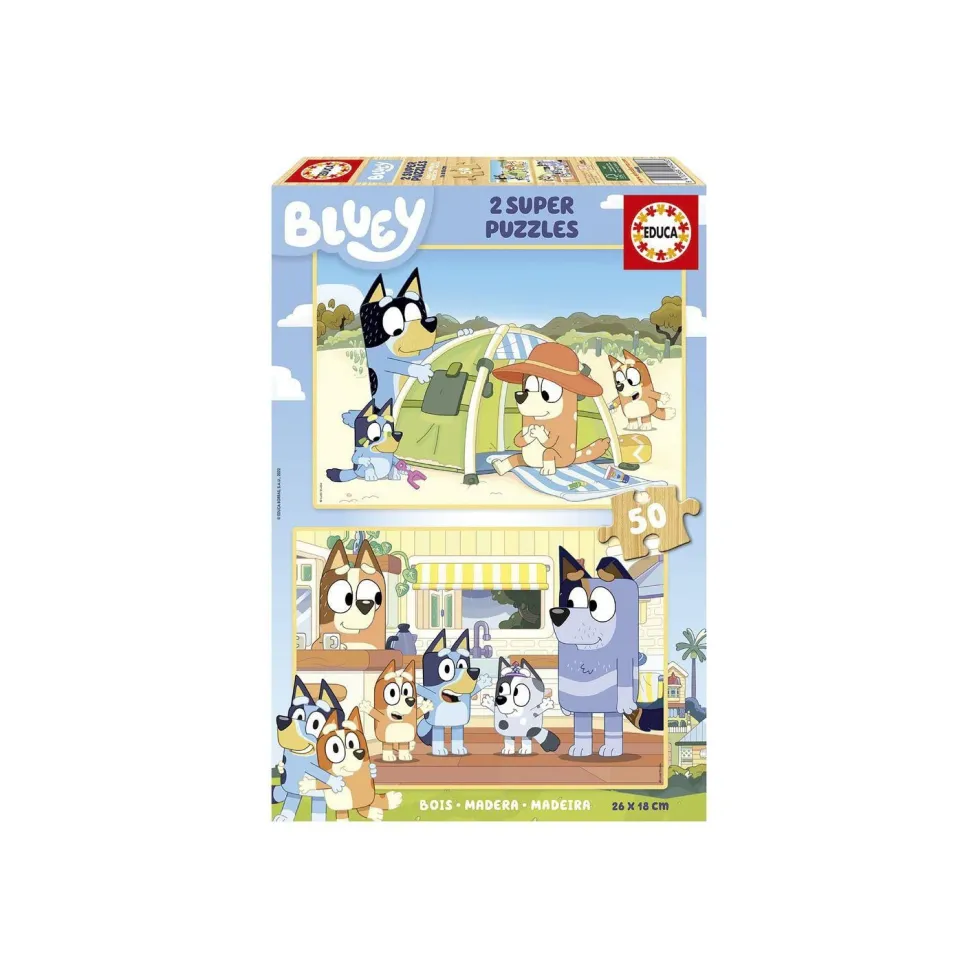 Educa Puzzle Madera 2 x 50 Piezas Bluey - 19408
