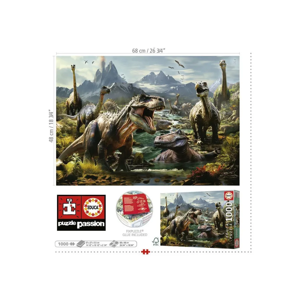 Educa Puzzle 1000 Piezas Dinosaurios Feroces - 19924