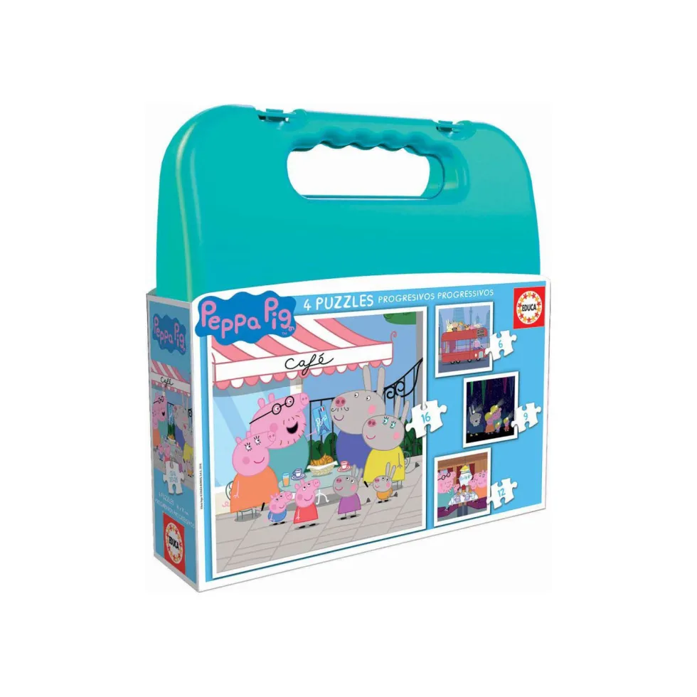 Educa Puzzle Progresivo 6-9-12-16 Piezas Maleta Peppa Pig - 18112