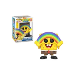 Funko Pop! Animation Bob Esponja Figura de Vinilo con Bob Esponja con Pantalones Cuadrados y Arcoírirs