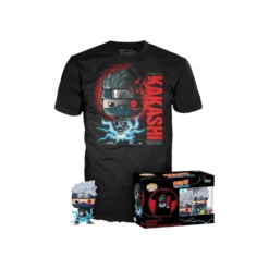 Funko Pop! & Tee Naruto Shippuden Pack Figura Kakashi Edición Especial Brilla en la Oscuridad con Camiseta Talla L
