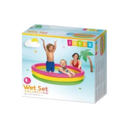 INTEX Piscina Hinchable 3 Aros con Suelo Acolchado 147 x 33 cm