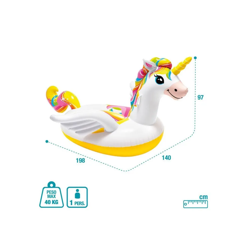 INTEX Unicornio Hinchable 198 x 140 x 97 cm.