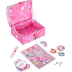 Joyero Infantil con Candado de Corazón y Set de Papelería