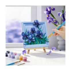 Madness Toys Lilac Irises (D'Après Monet) Kit de Pintura con Lienzo de Resina con Relieve