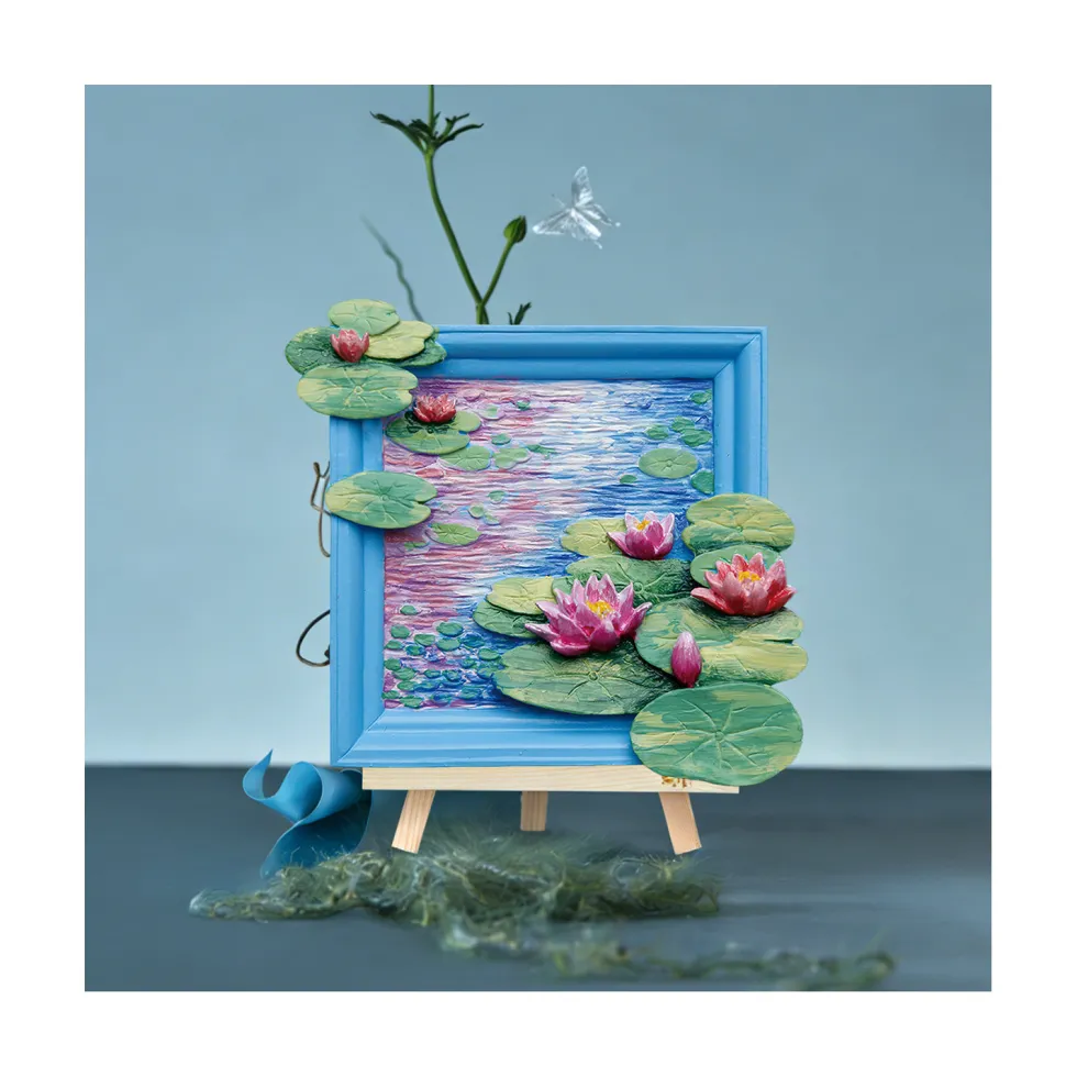 Madness Toys Water Lilies (D'Après Monet) Kit de Pintura con Lienzo de Resina con Relieve