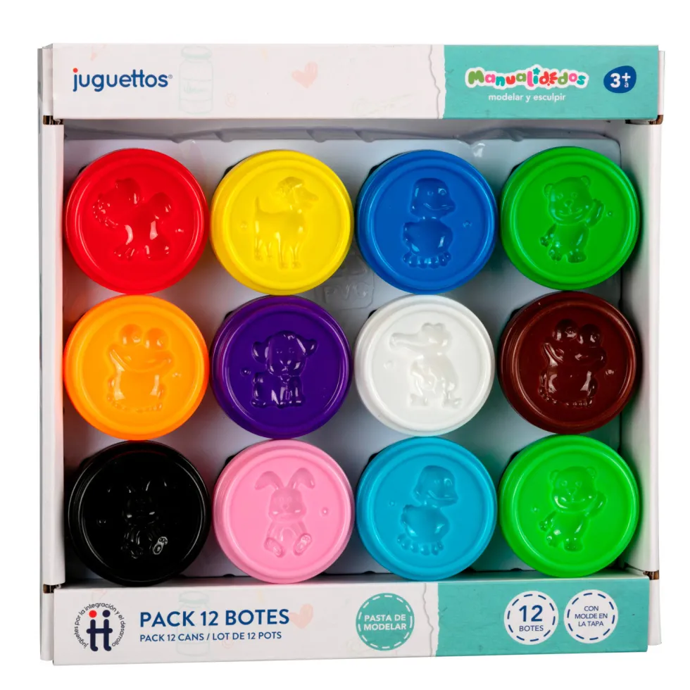 Manualidedos 12 Botes Pasta de Modelar