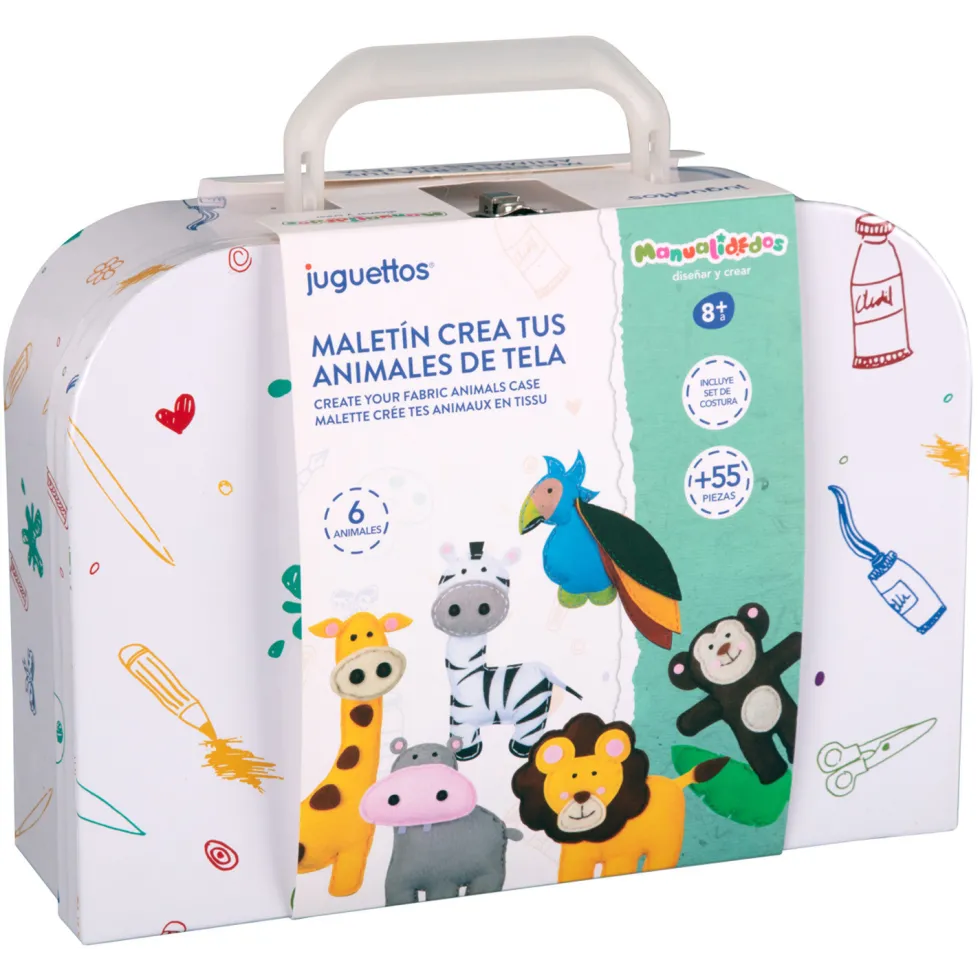 Manualidedos Maletín Crea tus Animales de Tela