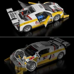 Mattel Brick Shop Conjunto de Construcción del Audi R8 LMS de 2015 de Hot Wheels de 820 Piezas