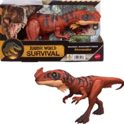 Mattel Jurassic World Survival Figura Dinosaurio Afrovenator Rugido Salvaje con Ataque Devorador y Sonidos