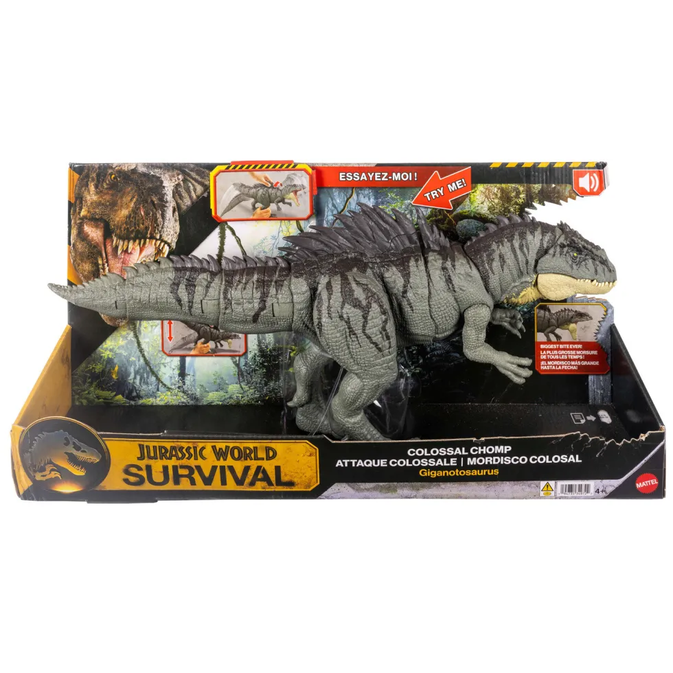 Mattel Jurassic World Survival Figura Giganotosaurus Mordisco Colosal