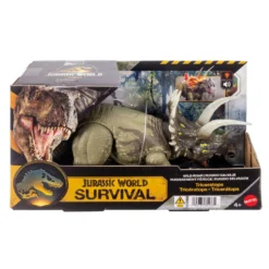 Mattel Jurassic World Survival Figura Triceratops Rugido Salvaje