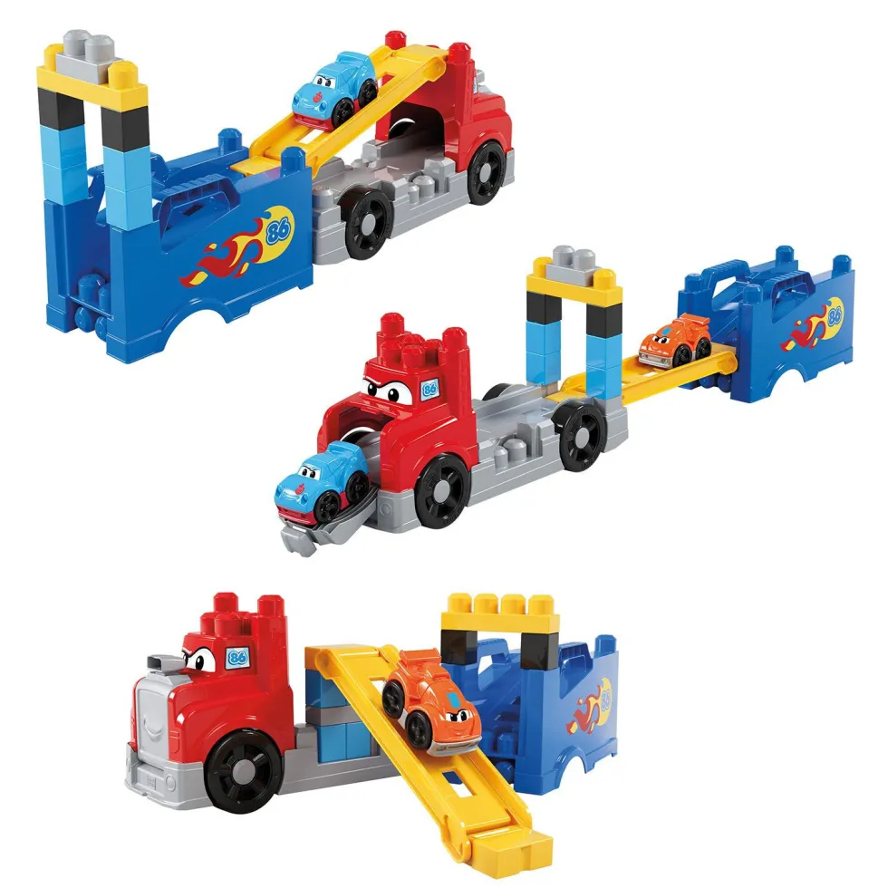 MEGA BOLCKS First Builders Conjunto de Construcción de Bloques Camión de Carreras