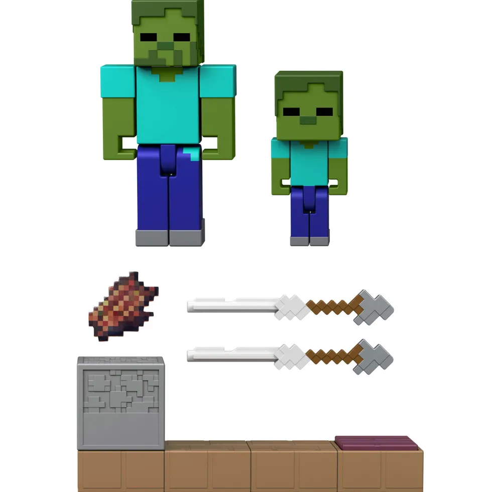 Minecraft Conjunto Coleccionable de Figura y Mecanismo Redstone Charged con Accesorios Varios Modelos