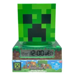 Minecraft Lámpara 3D con Despertador y Fecha