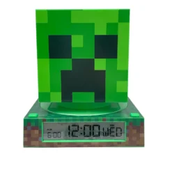 Minecraft Lámpara 3D con Despertador y Fecha