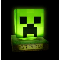 Minecraft Lámpara 3D con Despertador y Fecha
