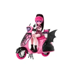 Monster High Draculaura con Moto Vampirística y Mascota