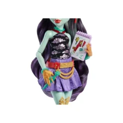 Monster High Jinafire Long Muñeca, Chica Dragón con Perrito Mascota Cloudy Yun Yun y 7 Accesorios