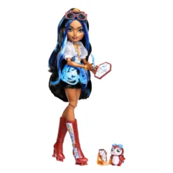 Monster High Muñeca Robecca Steam con Blusa Azul y Botas Propulsoras