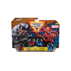 Monster Jam Marvel Pack 2 Vehículos Venom Vs Spider-Man