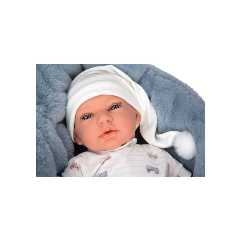 Muñeca Arias Andie Azul con Cuna 40 cm
