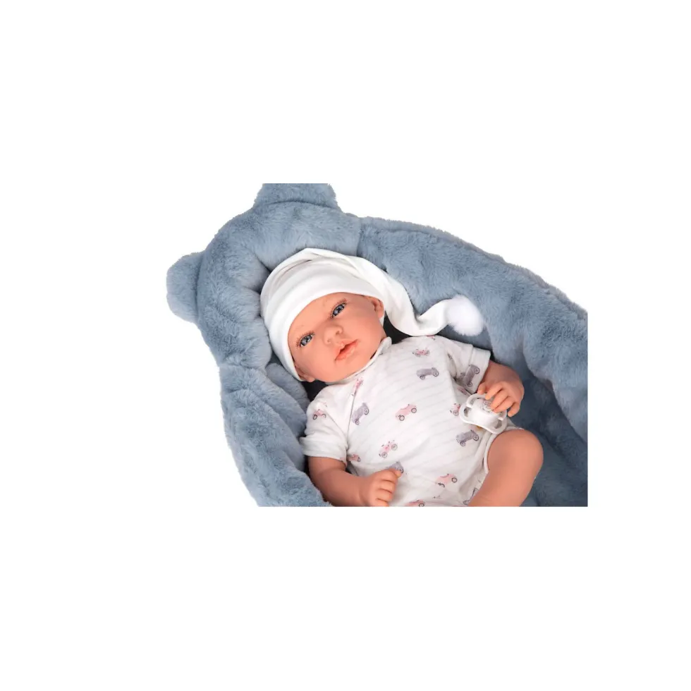 Muñeca Arias Andie Azul con Cuna 40 cm