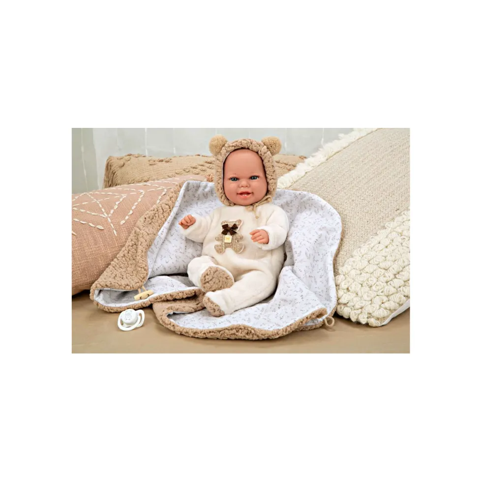 Muñecas Arias Muñeca con Peso Elegance Babyto Marrón Osito con Manta 35 cm