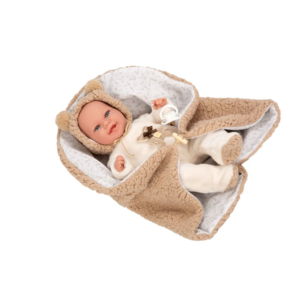 Muñecas Arias Muñeca con Peso Elegance Babyto Marrón Osito con Manta 35 cm