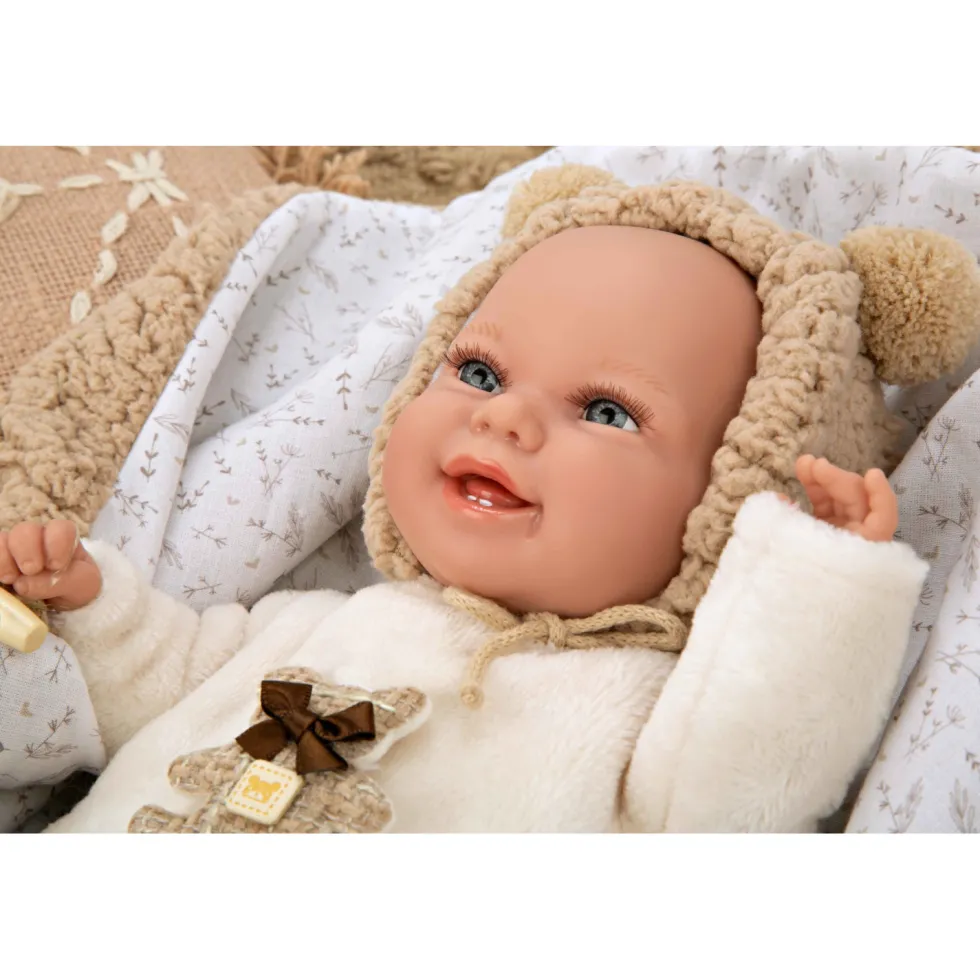 Muñecas Arias Muñeca con Peso Elegance Babyto Marrón Osito con Manta 35 cm