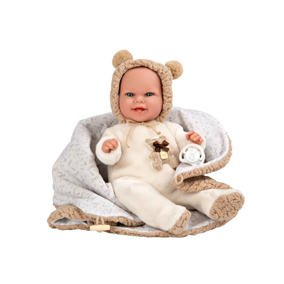 Muñecas Arias Muñeca con Peso Elegance Babyto Marrón Osito con Manta 35 cm