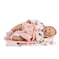 Muñecas Guca Bebé Reborn de Silicona Vera con Braguita Rosa, Camiseta de Flores, Capota y Calcetines