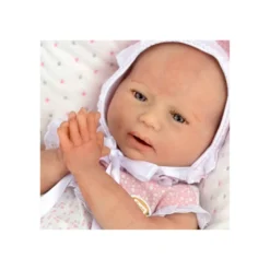 Muñecas Guca Bebé Reborn Silicona Sara con Braguitas y Camisa con Capota Rosa y Blanca