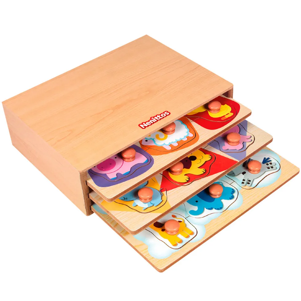 Nenittos Cajón 3 Puzzles de Madera