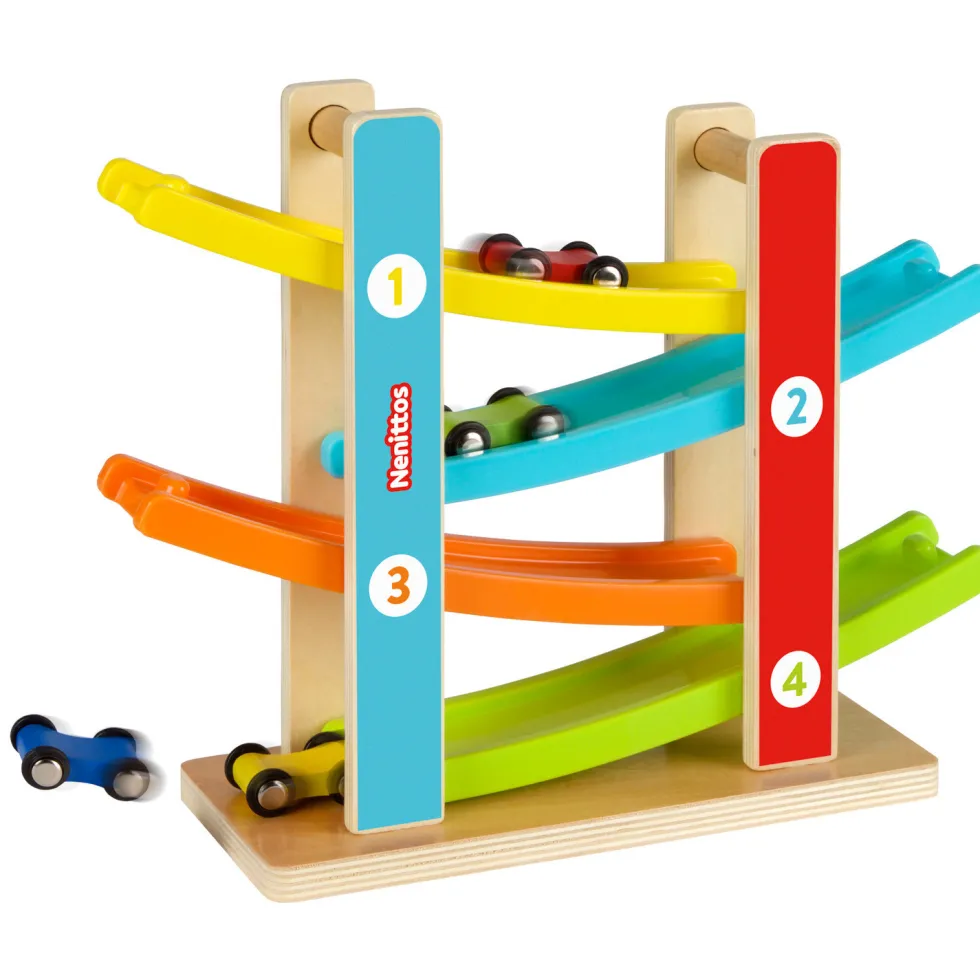 Nenittos Mi Circuito Rampas con 4 Coches de Madera