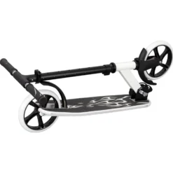 Patinete Urbano Blanco Plegable de Dos Ruedas Grandes con Luces LED