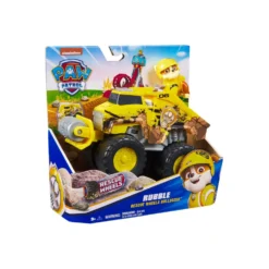 Paw Patrol Camión-Excavadora Rescue Wheels Bulldozer y Figura de Rubble