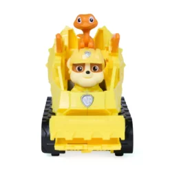 Paw Patrol The Dino Movie Vehículo Dino Rescue Bulldozer con Figura Rubble