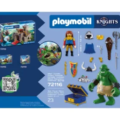 PLAYMOBIL Knights Troll con Tesoro de Caballero León - 72116
