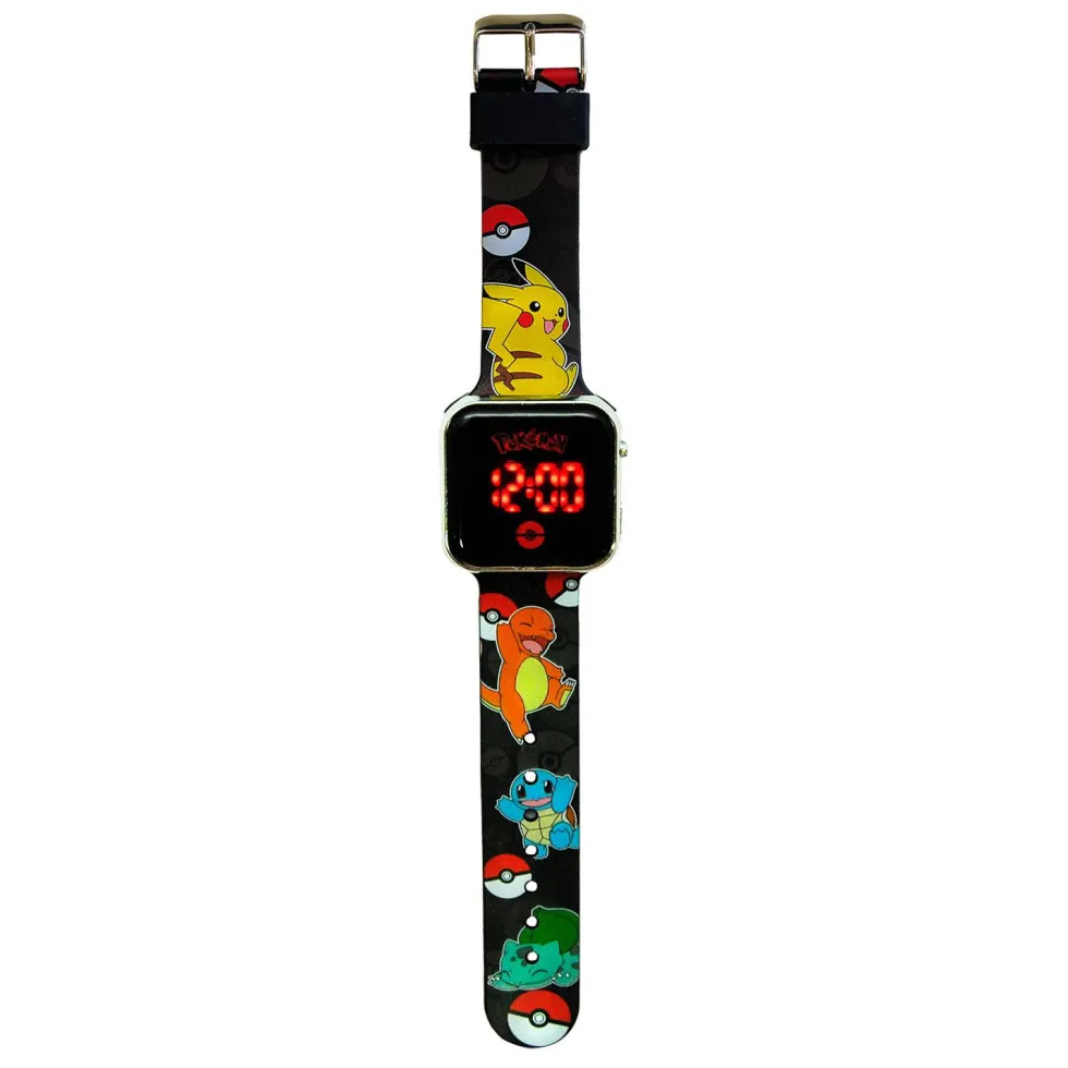 Pokémon Reloj Digital Led Negro Charmander