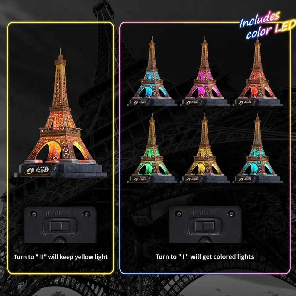 Puzzle 3D Torre Eiffel con Luz 51 Piezas