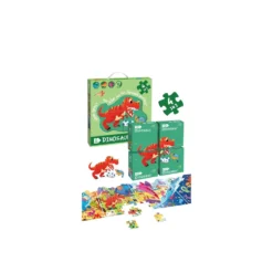 Puzzle Progresivo 73 Piezas Dinosaurio 4 en 1
