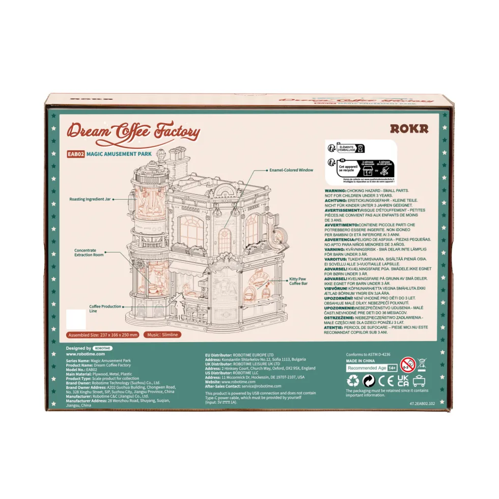 ROKR Dream Coffe Factory Puzzle 3D Mecánico